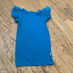 Little sleepies bamboo teal flutter sleeve top girls shirt play line